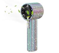 Portable Fan for Travel | Small Fan Rhinestone Personal Hand Held Cooling | Quiet Battery Operated Air Circulator for Summer Beach Vacation Hiking Picnic Desk Indoor Outdoor