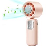 Portable Fan, Handheld, Usb Rechargeable F an with Led Display, Mini Fa N for Travel, Camping, Outdoor, Fitness, Office, Table, School, Quiet & Rechar Geable