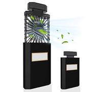 Portable Fan, Mini Handheld Fan Portable Crystal 3 Speeds USB Rechargeable Stretchable Hand with Tablets Pull-out Desk Cute Gifts for Woman Office School Home Black