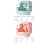 Portable Fan Mister Attachment - 2 Pieces Hanging Ice Box Cooler Device Cooler Accessories Cooling Artifact with Hooks for Home Weather Patio Daily Balcony Workplace Alley Room Floor Deskto