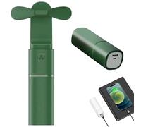 Portable Fan & Power Bank,USB Rechargeable Mini Handheld Fan,Handheld Fan with 2000 mAh, for Women Men Kids (blackish green)
