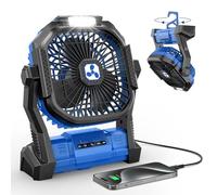 Portable Fan Rechargeable, Cordless Battery Powered Fan with LED Lantern 20000mAh, USB C Battery Operated for Travel Bedroom Home Camping Tent Office Beach Desk Picnic Barbecue Fishing Table