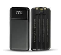 Portable Fast Power Bank Charger 10000mAh Capacity 3.7V Fast Charger USB Input & Output Power Bank with LCD Display Battery Pack Compatible Built-in 3 Cables (Black, 10000, Milliamp Hours)