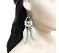 Portable Feathered Tassels Earrings Handcraft For Sensitive Skin With Multiple Color Addition Elegant Drop Earrings