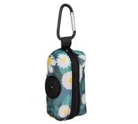 Portable fecal bag dispenser for roller holder with attachment for a leash, compact rootstock for dog bags perfect for on the go, accessory