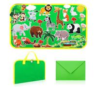 Portable Felt Story Board for Kids, Fuzzy Felt Board Set for Imaginative Play, Educational Storytelling Board for Preschool, Easy to Carry Travel Toy, Creative Learning for Toddlers（Green）
