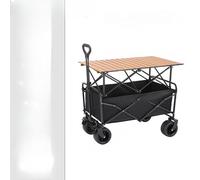 Portable Festival Trolley & Folding Stand Table - Mobile Picnic Cart for Outdoor Camping Beach Trips Fishing - Hand-Pull Utility Truck
