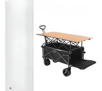 Portable Festival Trolley with Stand Folding Table - Mobile Picnic Truck for Outdoor Camping Beach Fishing - Hand-Pull Utility Cart for Easy Transport