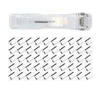 Portable File Stapler - Ships One Stapler + Box of 50 Reusable Clips | Mini Portable Push Button Stapler with Reusable Paper Clip Dispenser | Agra Set