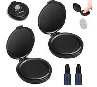 Portable Finger Print Ink Pads Kit with Photosensitive Fingerprint Ink, Fast Drying & Smudge Stamp Pad for ID Verification, Office Contracts, Legal Documents & Home Use
