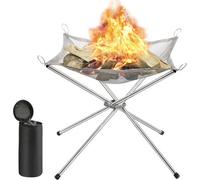 Portable Fire Pit For Camping, Outdoor Folding Firepit Fireplace With Heat Resis Large