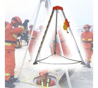 Portable Firefighting Tripod with Fall Arrester - Emergency Rescue Equipment for Confined Spaces, Manholes & Mine Shafts, 1200LBS Load Capacity Lifting Kit