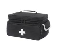 Portable First Aid Bag, Large Capacity Medicine Bag with Multiple Compartments, Empty Bag, Pill Bottle , for Home, Portable Pill Bottles for Doctor Visits and Holidays, black, see