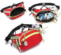 Portable First Aid Fanny Pack, Medical Trauma Bag with Adjustable Waist Strap and Zipper Pockets,Outdoor Waterproof Emergency Rescue Waist Travel Bag
