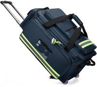Portable First Aid Kit - Rolling Medical Trolley Bag with Wheels, Large Capacity, Durable 1800D Oxford Fabric, Ideal for Home Health, Medical Professionals