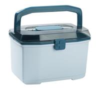 Portable First Aid Medication Storage Organizer Box Large Capacity | Plastic Build, Lightweight and Lockable Cover, Dust Protection, Blue Finish, for Schools and Outdoor Traveling
