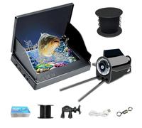 Portable Fish Finder Camera, Underwater fishing Camera with 5 inch IPS Monitor 6 LED IR Infrared Lights and 30M Cable for Ice, River and Boat Fishing