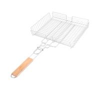 Portable Fish Grilling Basket, Lightweight Campfire Grill with Handle for Most Outdoor Grilling Vegetables Fishes Shrimp Steak Meat Chops Kabob(A,31x56x5.5cm(12x22x2in))