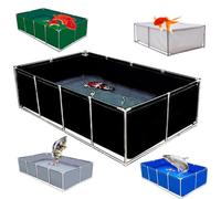 Portable Fish Pond - Steel Temporary Koi Holding Tank, PVC Outdoor Pool with Drain Valve for Aquaculture, Garden, Backyard, Fishery Use - Easy Setup, Durable Design