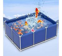 Portable Fish Pond with Steel Frame - Temporary Koi Holding Tank & PVC Outdoor Pool with Drain Valve for Garden & Aquaculture Use, Ideal for Fish Farming and Outdoor Decor