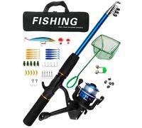 Portable Fish Tool Set, Combo Reel to Rod | Travel Pack Complete Psca Tools with Bag, Outdoor Equipment for Boyfriend Husband Fig