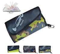 Portable Fishing Lure Multi-Layer Storage Bag, Waterproof Tackle Binder with Buckle, Multi-Function Soft Bait Binder, for Rigs, Hooks, Sinkers Storage (Camouflage Green)