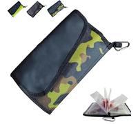 Portable Fishing Lure Multi-Layer Storage Bag with Buckle, Extra Large Capacity Waterproof Soft Bait Binder, Waterproof Soft Plastic Bait Storage, for Rigs, Hooks, Sinkers (Camo Green)
