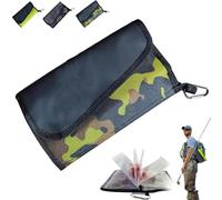 Portable Fishing Lure Multi-Layer Storage Bag with Buckle, Waterproof Soft Bait Binder, Extra Large Capacity Waterproof Soft Bait Binder for Rigs, Hooks, Sinkers Storage (Camouflage Green)