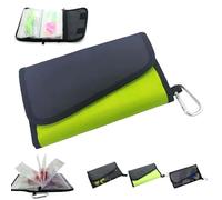 Portable Fishing Lure Storage Bag, Multi-Layer Tackle Binder with Buckle, Waterproof Fishing Lure Roll-Up Bag, Large Capacity Clear Binder Tackle Bags for Soft Plastic Bait Jig (Fluorescent Green)