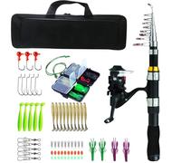 Portable Fishing Rod and Reel Combo with Case, Rod and Reel Combo for Adults, Freshwater and Saltwater Travel Fishing Accessories