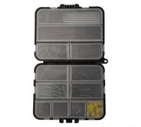 Portable Fishing Tackle Box 173pcs with Organizer | Removable baffles, 12 clear grids, double-sided design, easy for access, fits vest pockets