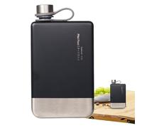 Portable Flat Travel Canteen, Flat Water Bottle for Travel, Square Sport Water Bottle, Leakproof Compact Bottles Stainless Steel, Washable Liquor Canteen for Juice, Coffee, Soda, and Liquor