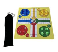 Portable Flight Chess Game Set Soft Pad Board 4 Players Family Game Travel Friendly Flight Chess Set Pad Board