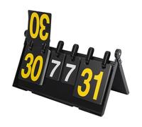 Portable Flip Scoreboard, 4 Digit Multi Function Score Keeper, Sports Game | Abs And Hard Paper, 15.3In Foldable, 4 Digits 1-31 And 0-7, For Tennis Basketball Home, High Contrast Yellow White, Lightwei
