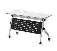 Portable Flip Top Table with WheelsMovable Office Desk for Conferences Meetings & Study WorkstationLockable Writing Platform Easy to Move and Store