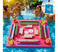 Portable Floating Mahjong Table for Pool, Double-Sided Float Pool Tray for Mahjong, Poker, Dominoes, Tarot, Cards, Waterproof Mahjong Table for Pool, Beach, Camping, Hot Tub, Lake, Party, Indoors