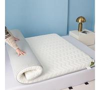 Portable Floor Futon Mattress 8cm Thick Foldable Sleeping Pad Breathable & Comfortable Camp Mat with Elastic Band White 100x180cm Ideal for Travel & Home Use