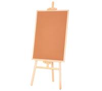 Portable Floor-Standing Bulletin Board with Wood Style Frame for Office, Home, School, Includes Hardware