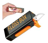 Portable Floss Box - Automatic Retractable Floss Pick Holder Transparent Style | 10 Piece Interdental Pick Box for Travel, Compact Design