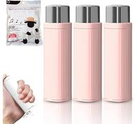 Portable Floss Dispenser, 3PCS Automatic Dental Floss Dispenser with 100 Pcs Floss Sticks, Cleaning Teeth and Oral Care Tool for Family Travel Hotel(Pink)