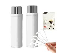 Portable Floss Dispenser with 100 Pcs Dental Floss，Automatic Dental Floss Pick Case ， Automatic Pop-Up Design, for Home Use, Travel, and Outdoor Activities (2A+100PCS)