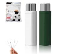 Portable Floss Dispenser with 100 Pcs Dental Floss,Refillable Dental Floss Pick Case,Upgrade Portable Automatic Floss Compact Travel Floss Organizer for Home,Family, Hotel & Dating (2PCS-C)