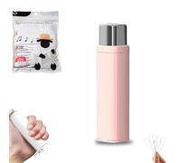 Portable Floss Dispenser with 100 Pcs Dental Flosses, Refillable Automatic Travel Floss Pick Organizer, Pop-Up Dental Tooth Picks Case (Pink)