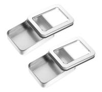 Portable Floss Picks Case, 2 PCS Travel Qtips Case with Dustproof Lid, Refillable Dental Floss Dispenser for Travel, Hotel, Empty Metal Cotton Ball Holder for Cotton Swabs Hair Ties Floss, Silver