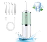 Portable Flosser, Water Dental Flosser Teeth Pick, Cordless Advanced Water Flosser, IPX7 Waterproof Water Flosser, for Dental Cleaning with 4 Jet Tips (Green)