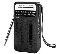 Portable FM AM Radio for Seniors-Easy to Use Battery Operated Pocket Radio | Loud Speaker, Headphone Jack, Manual Tuning, Small Transistor Radio for Home Outdoor Walking Camping