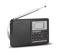 Portable FM/AM/SW/LW/TV Radio with Full Frequency Reception and Auto Backlight Support Micro USB Port Power Supply Time Alarm Function