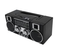 Portable FM AM SW Radio Full Band Clear Sound Quality Radio with RGB Bluetooth Speaker for Garden Park Bathroom (Black)