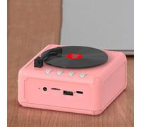 Portable FM Radio, Retro CD Player, With Full-range Speaker, For Picnics, Parties, Or Any On-the-go Adventures, 118 * 118 * 65mm(Pink)