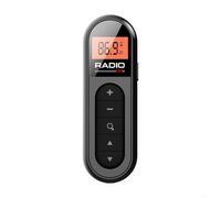 Portable fM Radio with Backlight LCD Display and 3.5mm Headphone Jack, Compact Pocket Size ABS Design for Outdoor Activities, Jogging, Camping or Travel Listening(Black)